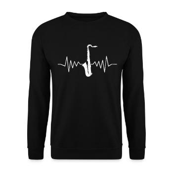 Battements de cœur de saxophone - Sweat-shirt Unisexe - noir - Devant - Alina (178cm) & Michal (187cm)