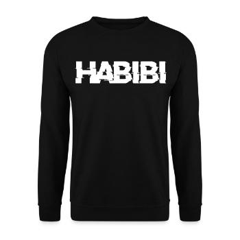 Habibi lettering - Unisex Sweatshirt - black - Front - Alina (178cm) & Michal (187cm)