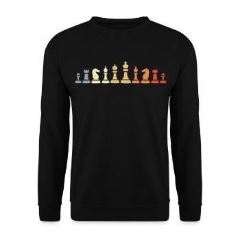 Vintage Chess Pieces - Unisex Sweatshirt - black - Front - Alina (178cm) & Michal (187cm)