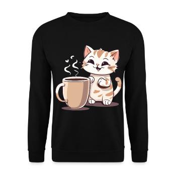 Chatcolate #2 - Sweat-shirt Unisexe - noir - Devant - Alina (178cm) & Michal (187cm)