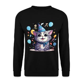 Réveillon du Nouvel An Chat Bonne Année Fête du Nouvel An Célébration - Sweat-shirt Unisexe - noir - Devant - Alina (178cm) & Michal (187cm)