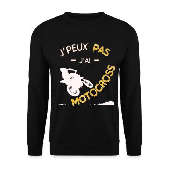Ich kann nicht, ich habe Motocross - Unisex Pullover - Schwarz - Vorne - Alina (178cm) & Michal (187cm)
