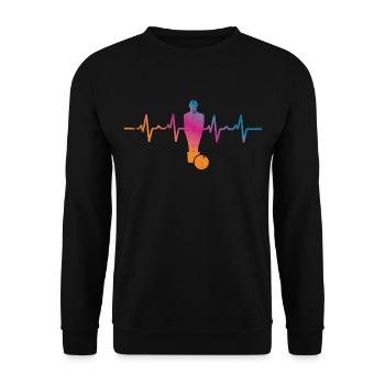 Tischfußball Herzschlag - Unisex Pullover - Schwarz - Vorne - Alina (178cm) & Michal (187cm)