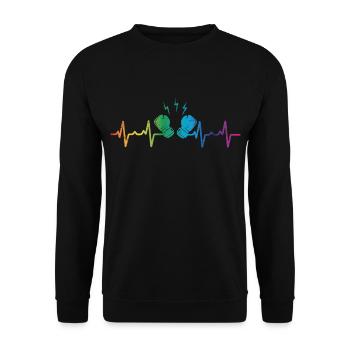 Battement de cœur de boxe - Sweat-shirt Unisexe - noir - Devant - Alina (178cm) & Michal (187cm)