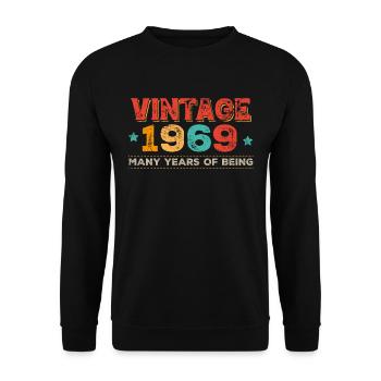 1969 Vintage - Unisex Sweatshirt - black - Front - Alina (178cm) & Michal (187cm)