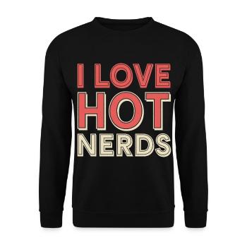 I Love Hot Nerds 20 - Unisex Pullover - Schwarz - Vorne - Alina (178cm) & Michal (187cm)