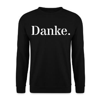 Danke - Unisex Pullover - Schwarz - Vorne - Alina (178cm) & Michal (187cm)