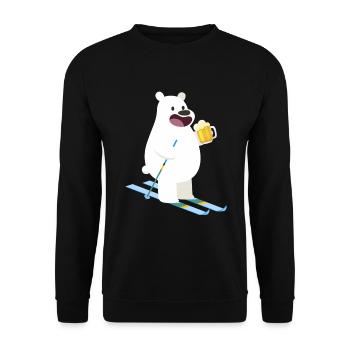 Bear Beer Sweet Ski, sport d'hiver, idée cadeau - Sweat-shirt Unisexe - noir - Devant - Alina (178cm) & Michal (187cm)