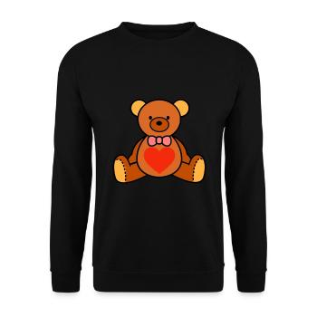 Ours en peluche - Sweat-shirt Unisexe - noir - Devant - Alina (178cm) & Michal (187cm)