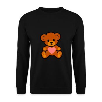 Ours en peluche doux - Sweat-shirt Unisexe - noir - Devant - Alina (178cm) & Michal (187cm)