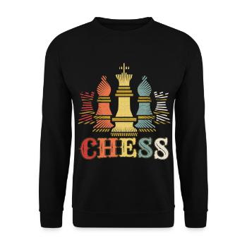 Schach - Unisex Pullover - Schwarz - Vorne - Alina (178cm) & Michal (187cm)