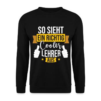 Lehrer Geschenkidee Lehramt Lieblingslehrer - Unisex Pullover - Schwarz - Vorne - Alina (178cm) & Michal (187cm)