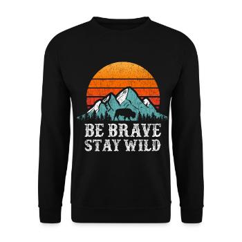 Wildness Travel Outdoor Camping Motorhome Road Trip - Unisex Sweatshirt - black - Front - Alina (178cm) & Michal (187cm)