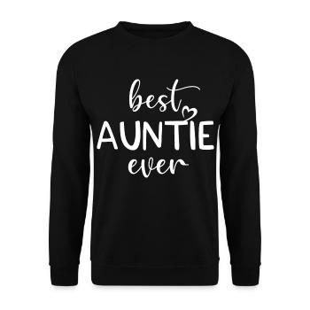 best Auntie ever - Unisex Pullover - Schwarz - Vorne - Alina (178cm) & Michal (187cm)