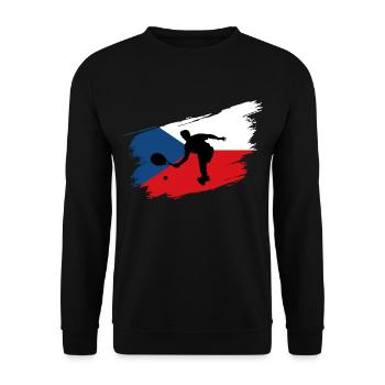Tennis Tschechien Flagge Sport Fan - Unisex Pullover - Schwarz - Vorne - Alina (178cm) & Michal (187cm)