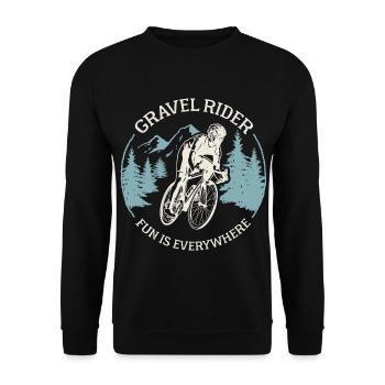 Gravel Rider Gravel Bike Vélo de course Hors route Vélo - Sweat-shirt Unisexe - noir - Devant - Alina (178cm) & Michal (187cm)