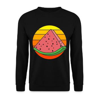 Vintage Watermelon Watermelons Piece - Unisex Sweatshirt - black - Front - Alina (178cm) & Michal (187cm)