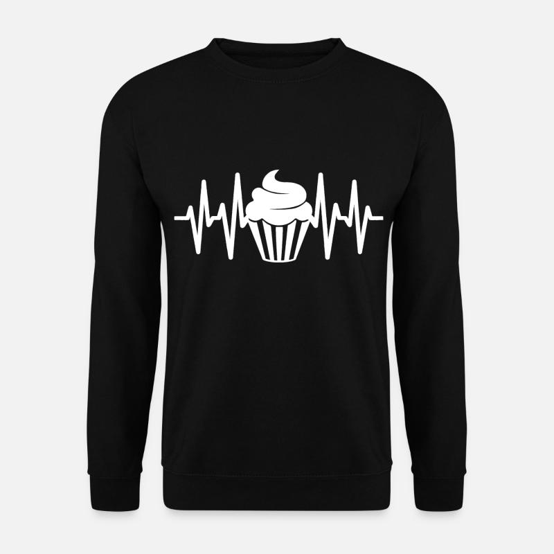 Cupcake Love Cake Heartbeat - Unisex Sweatshirt - black