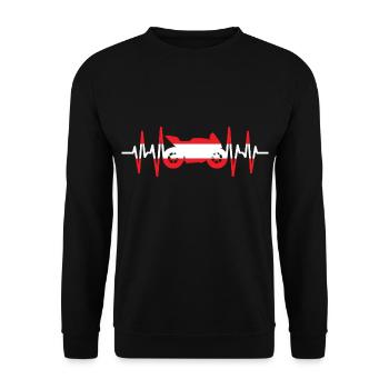 Moto Heartbeat Autriche Motorsport Love - Sweat-shirt Unisexe - noir - Devant - Alina (178cm) & Michal (187cm)
