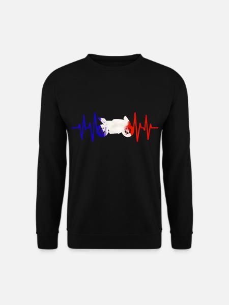 Moto Heartbeat France Motorsport Love - Sweat-shirt Unisexe - noir