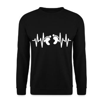 Baby Feet Pregnancy Heartbeat - Unisex Sweatshirt - black - Front - Alina (178cm) & Michal (187cm)