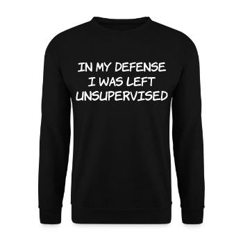 Pour ma défense, j’ai été laissé sans surveillance en disant - Sweat-shirt Unisexe - noir - Devant - Alina (178cm) & Michal (187cm)