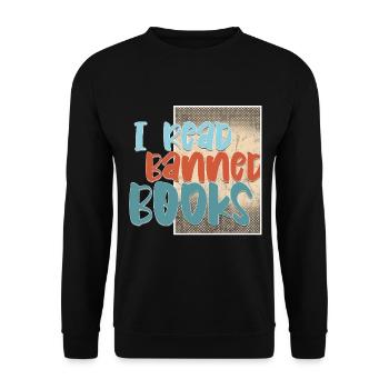 I Read Banned Books 45 - Unisex Sweatshirt - black - Front - Alina (178cm) & Michal (187cm)