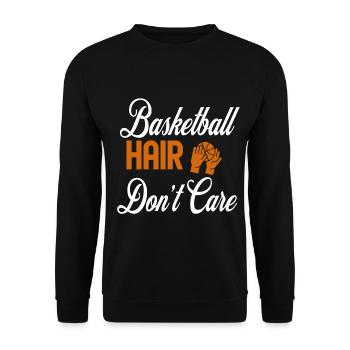 Basketball Hair Don't Care - Unisex Sweatshirt - black - Front - Alina (178cm) & Michal (187cm)