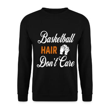 Basketball Hair Don't Care - Unisex Sweatshirt - black - Front - Alina (178cm) & Michal (187cm)