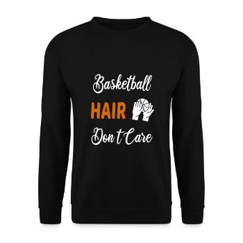 Basketball Hair Don't Care - Unisex Sweatshirt - black - Front - Alina (178cm) & Michal (187cm)