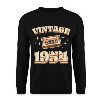 1954 Geboren Jahrgang Vintage Geschenkidee Retro - Unisex Pullover - Schwarz - Vorne - Alina (178cm) & Michal (187cm)