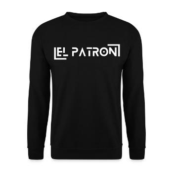 El Patron Lettering – Stylish Saying - Unisex Sweatshirt - black - Front - Alina (178cm) & Michal (187cm)
