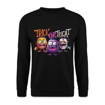 Halloween Monster Trick ou Treat Cute Creepy - Sweat-shirt Unisexe - noir - Devant - Alina (178cm) & Michal (187cm)