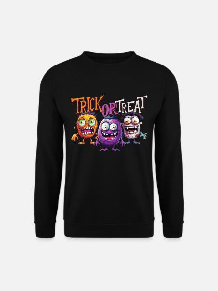 Halloween Monster Trick Or Treat Süß Gruselig - Unisex Pullover - Schwarz