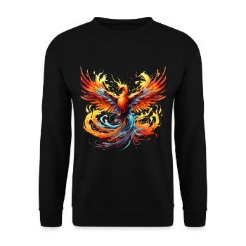 Phénix, Phénix, Feu, Flammes, Oiseau, Mythologie - Sweat-shirt Unisexe - noir - Devant - Alina (178cm) & Michal (187cm)