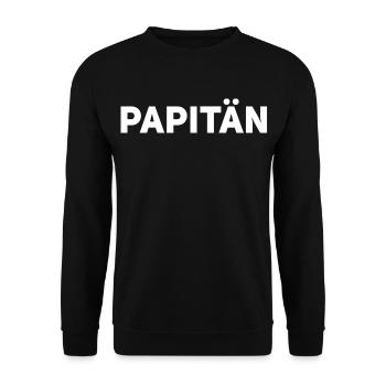 Papitän Funny Pun Capitaine Papa Ancre - Sweat-shirt Unisexe - noir - Devant - Alina (178cm) & Michal (187cm)