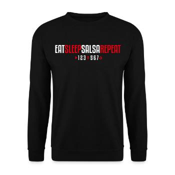 Eat Sleep Salsa Repeat – 123-567 - Unisex Pullover - Schwarz - Vorne - Alina (178cm) & Michal (187cm)