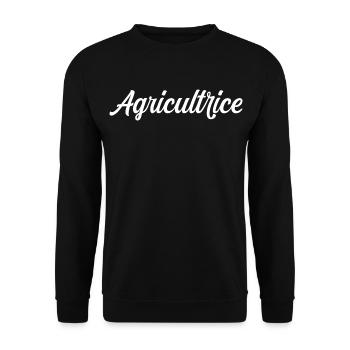 Agricultrice Fermière Culture Élevage Terre Pro - Sweat-shirt Unisexe - noir - Devant - Alina (178cm) & Michal (187cm)