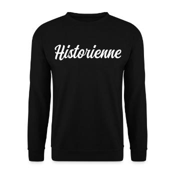 Historienne - Sweat-shirt Unisexe - noir - Devant - Alina (178cm) & Michal (187cm)