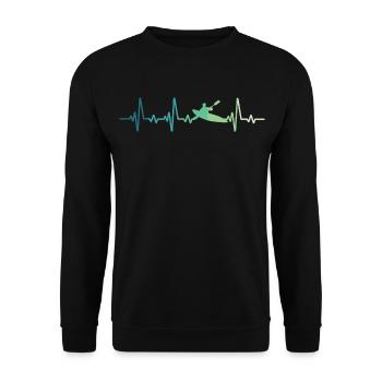 Canoeist Kayak Heartbeat Canoe - Unisex Sweatshirt - black - Front - Alina (178cm) & Michal (187cm)
