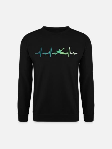 Kanu-Kajak-Heartbeat-Kanu - Unisex Pullover - Schwarz