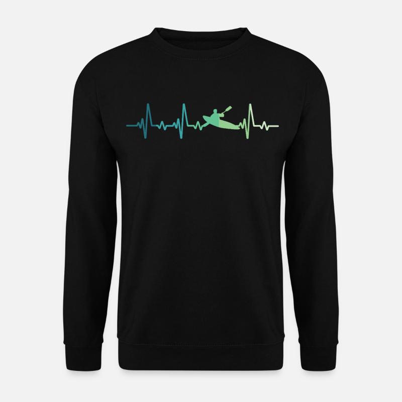 Kanu-Kajak-Heartbeat-Kanu - Unisex Pullover - Schwarz