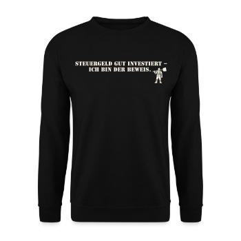 Steuergeld Gut Investiert | Winterdienst - Unisex Pullover - Schwarz - Vorne - Alina (178cm) & Michal (187cm)