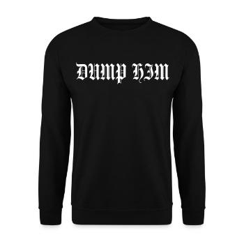 🤍 HAU IHN AUS – Gothic Girl Power Buchstaben - Unisex Pullover - Schwarz - Vorne - Alina (178cm) & Michal (187cm)