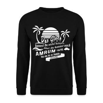 Amrum Glück - Unisex Pullover - Schwarz - Vorne - Alina (178cm) & Michal (187cm)