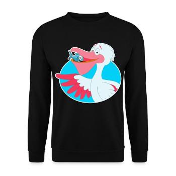 Cadeau de bande dessinée poisson oiseau pélican - Sweat-shirt Unisexe - noir - Devant - Alina (178cm) & Michal (187cm)