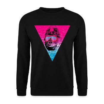 Affe Gorilla Sonnenbrille Pop Art Cartoon Geschenk - Unisex Pullover - Schwarz - Vorne - Alina (178cm) & Michal (187cm)