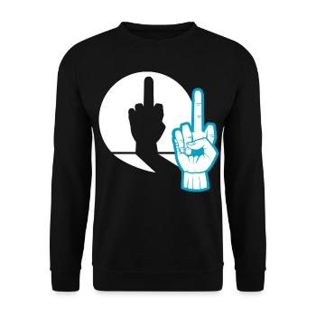 Cadeau de provocation au doigt du milieu - Sweat-shirt Unisexe - noir - Devant - Alina (178cm) & Michal (187cm)