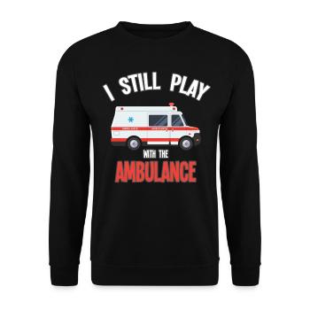 ambulance paramedic ambulance driver gift - Unisex Sweatshirt - black - Front - Alina (178cm) & Michal (187cm)