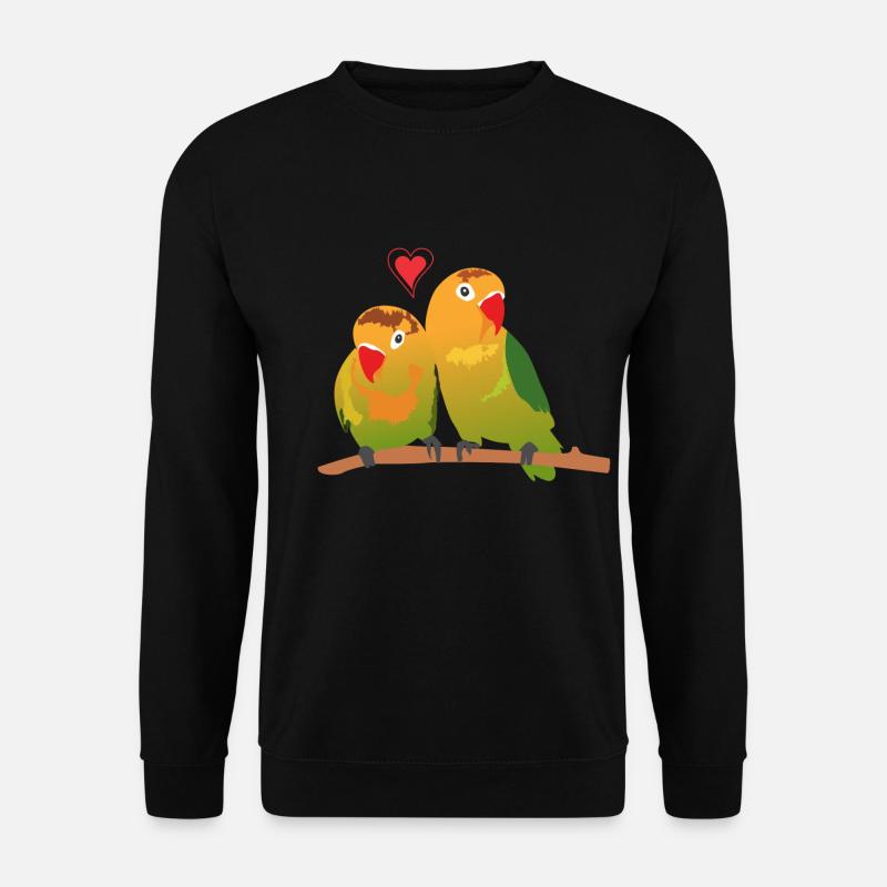 Lovebirds inseparable bird species cuddle - Unisex Sweatshirt - black